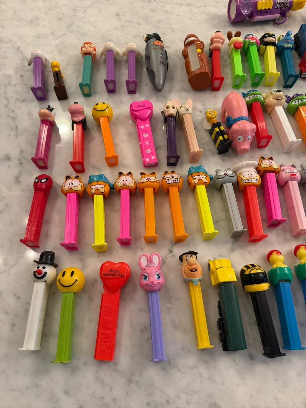 Huge Lot of 126 PEZ Dispensers 1990s-2010s Disney Star Wars Garfield Holiday